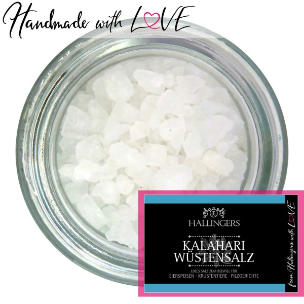 Premium Salz für Eierspeisen, Krustentiere & Pilze (190g) - Kalahari Wüstensalz (Aromadose)