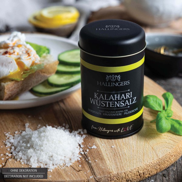 Premium Salz für Eierspeisen, Krustentiere & Pilze (190g) - Kalahari Wüstensalz (Aromadose)
