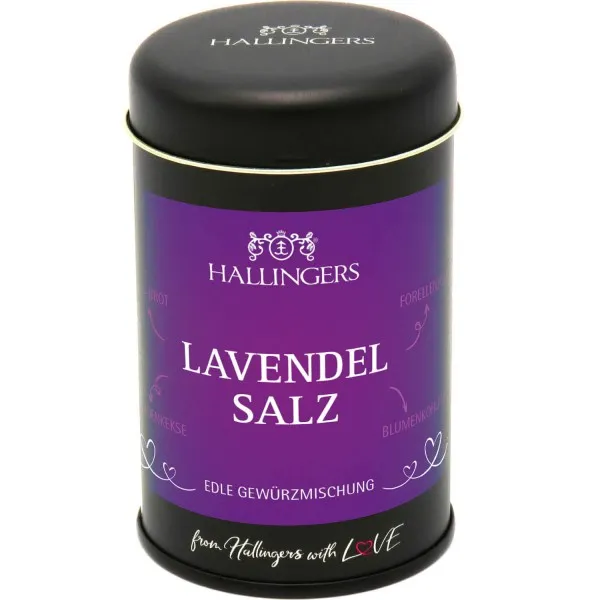 Lavendelsalz (Aromadose) - Premium Salz für Salat, Wild & Garnitur (180g)
