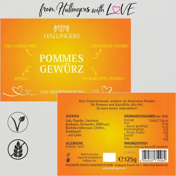 Pommesgewürz Krosse Fritten (Gewürzmischung)