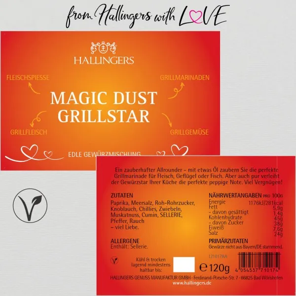 BBQ Magic Dust Grillstar (Aromadose) - Gewürz-Mischung für Marinaden, Fleisch & Geflügel (120g)
