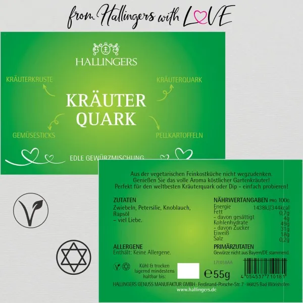 Kräuterquark (Aromadose) - Gewürz-Mischung für Quark, Sauce & Kräuterbutter (55g)