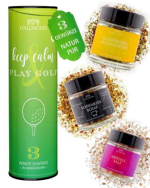 Golf - Gewürz-Set, 3 Gläser in Geschenkdose