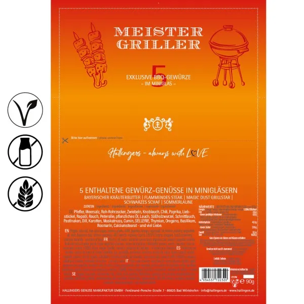 Meistergriller (5 Grill-Gewürze im Glas)