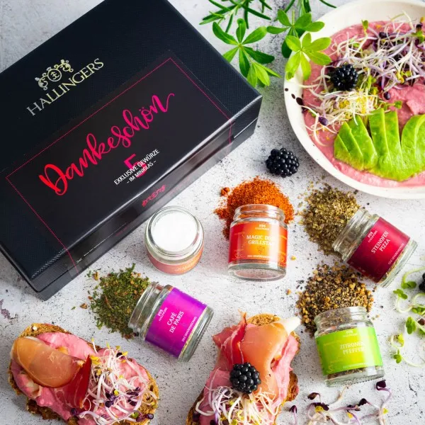 Hallingers Genuss Manufaktur Gewürz Dankeschön-Geschenk-Set