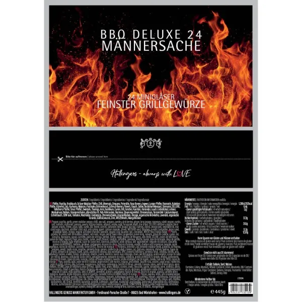 BBQ Deluxe 24 Männersache (Set) - Gewürz Geschenkset handmade, 24 BBQ-Gewürze aus aller Welt (445g)