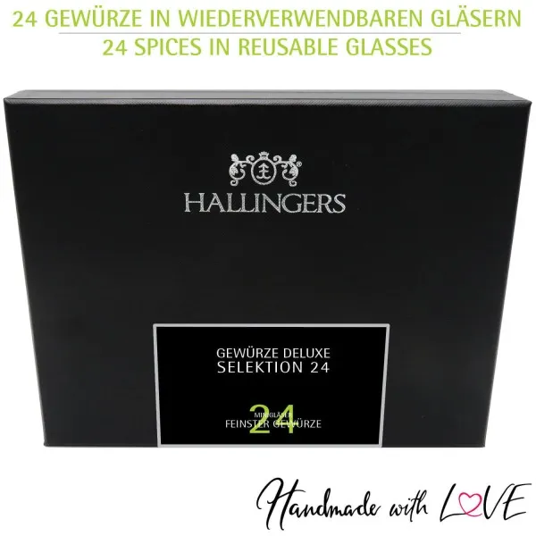 24er Gewürz-Set & Happiness is handmade (Set) - Gewürz Geschenkset handmade, Bundle 24 Gewürze & Kochbuch (425g)