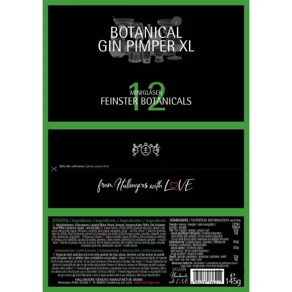 Botanical Gin Pimper XL (Set) - Gewürz Geschenkset handmade, 12 Gin-Gewürze als Botanicals (145g)