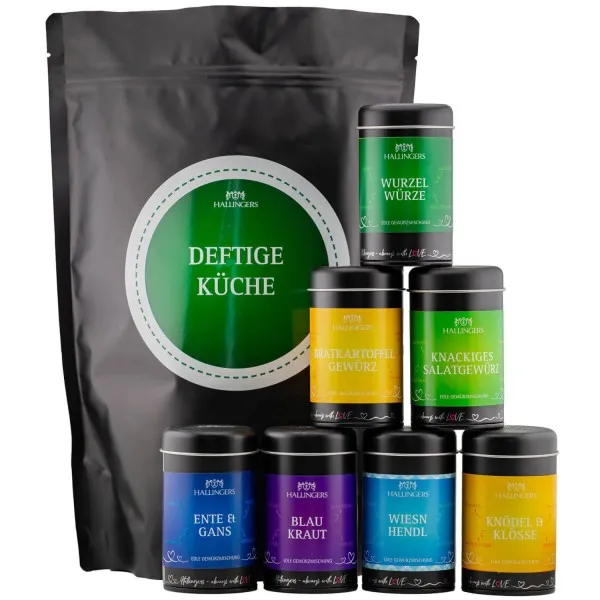 Deftige Küche (Bundle) - Wundertüte XXL Gourmet Gewürze Geschenkset mit 7 Aromadosen - Gewürzmischungen für den Winter (635g)