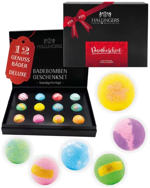 Dankeschön - Badebomben-Set, 12 Badekugeln Bath Bomb