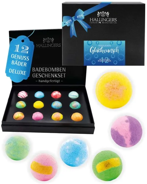 Herzlichen Glückwunsch - Badebomben-Set, 12 Badekugeln Bath Bomb
