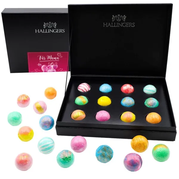 Zum Muttertag (Set) - Für Mama 12er Badebomben-Geschenk-Set mit zwölf Bathbombs als Geschenk zum Muttertag (540g)