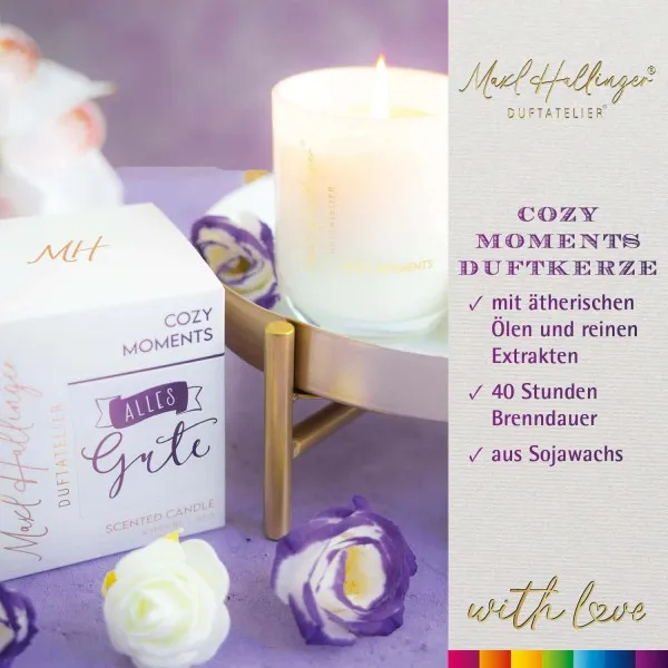 Hallingers Genuss Manufaktur Duftkerze Glückwunsch-Geschenk