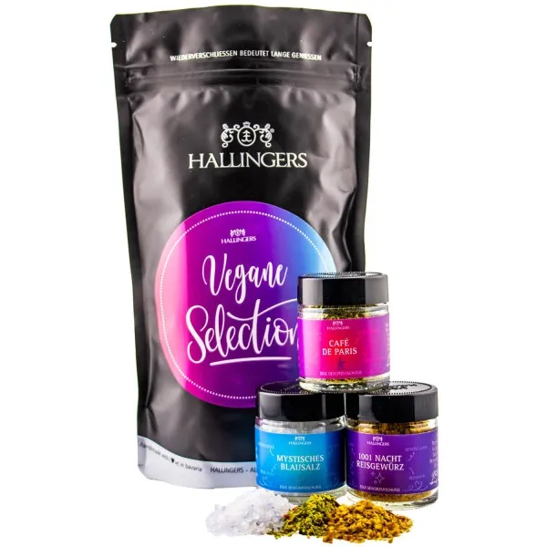 Vegan Selection (Bundle) - Vegane Wundertüte Geschenk Set für Veganer mit Blausalz Reisgewürz & Café de Paris (56g)