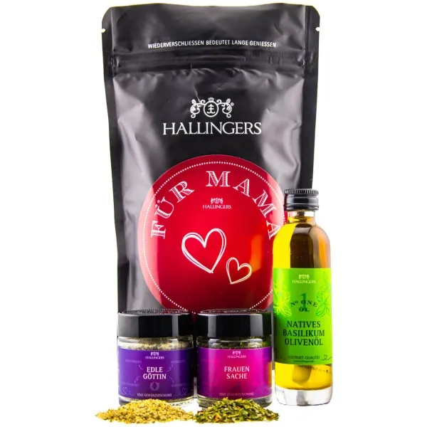 Für Mama (Bundle) - Muttertagsgeschenk Wundertüte Geschenkset Basilikum Olivenöl & Gewürz zum Muttertag (63g)