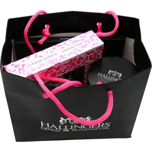 Muttertag Bag Pink (Bundle) - Muttertagsgeschenk Geschenk Set Schokolade Pralinen & Tee zum Muttertag für Mama Mutter Oma (319g)