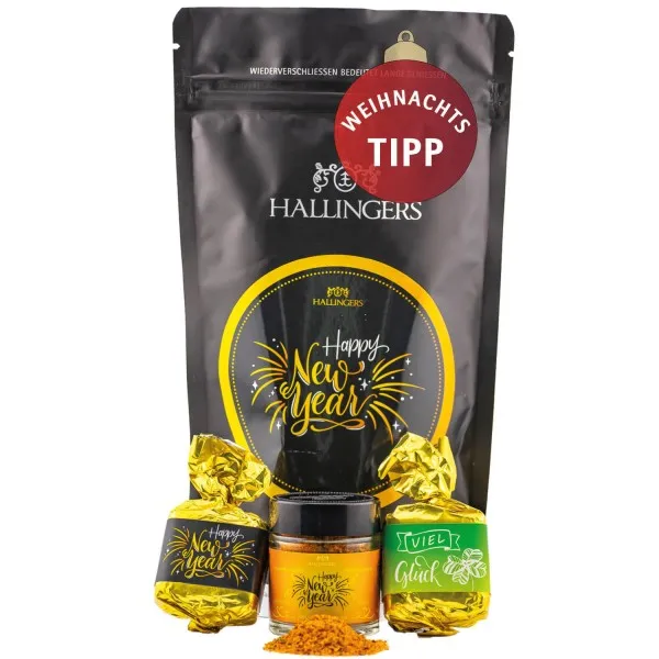 Happy New Year (Bundle) - Silvester Geschenk Wundertüte, Gourmet-Köstlichkeiten als Geschenkkorb Neujahr Geschenke (68g)