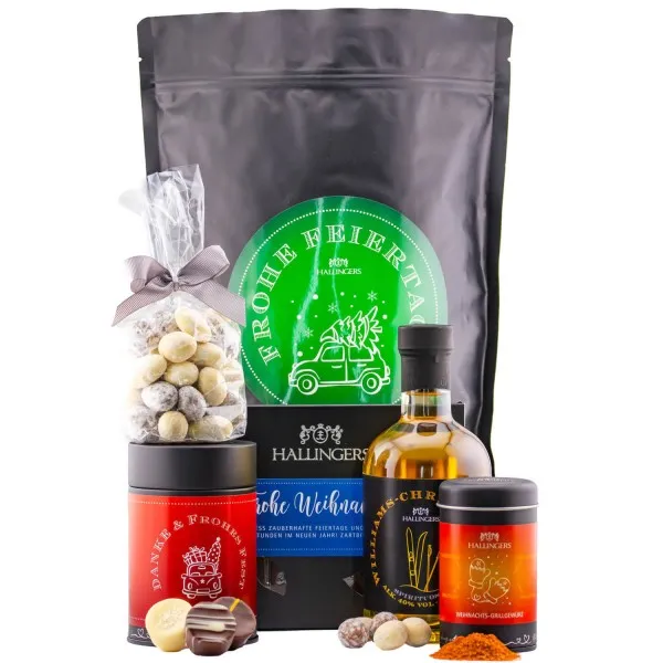 Frohe Feiertage XXL (Bundle) - Weihnachtliche Geschenk Wundertüte XXL, Gourmet-Köstlichkeiten als Geschenkkorb zu Weihnachten (860g)