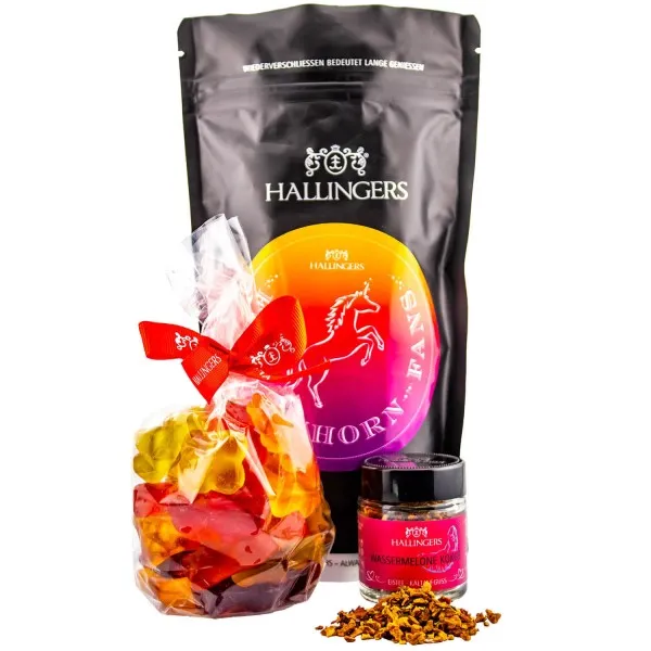 Für Einhorn Fans (Bundle) - Valentinstag Unicorn Wundertüte Geschenkset Fruchtsaftbärchen & Coldbrew Eistee für Mädchen (159g)