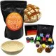 Komplett-Set Bauernbrotmix, Gewürze und Gärkorb (Geschenkkorb)