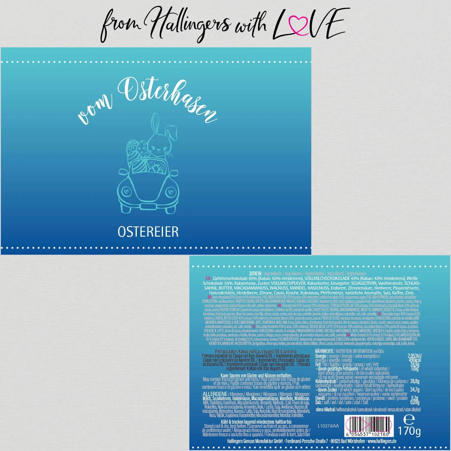 Vom Osterhasen (Pralinen-Ostereier-Mix, ohne Alkohol)
