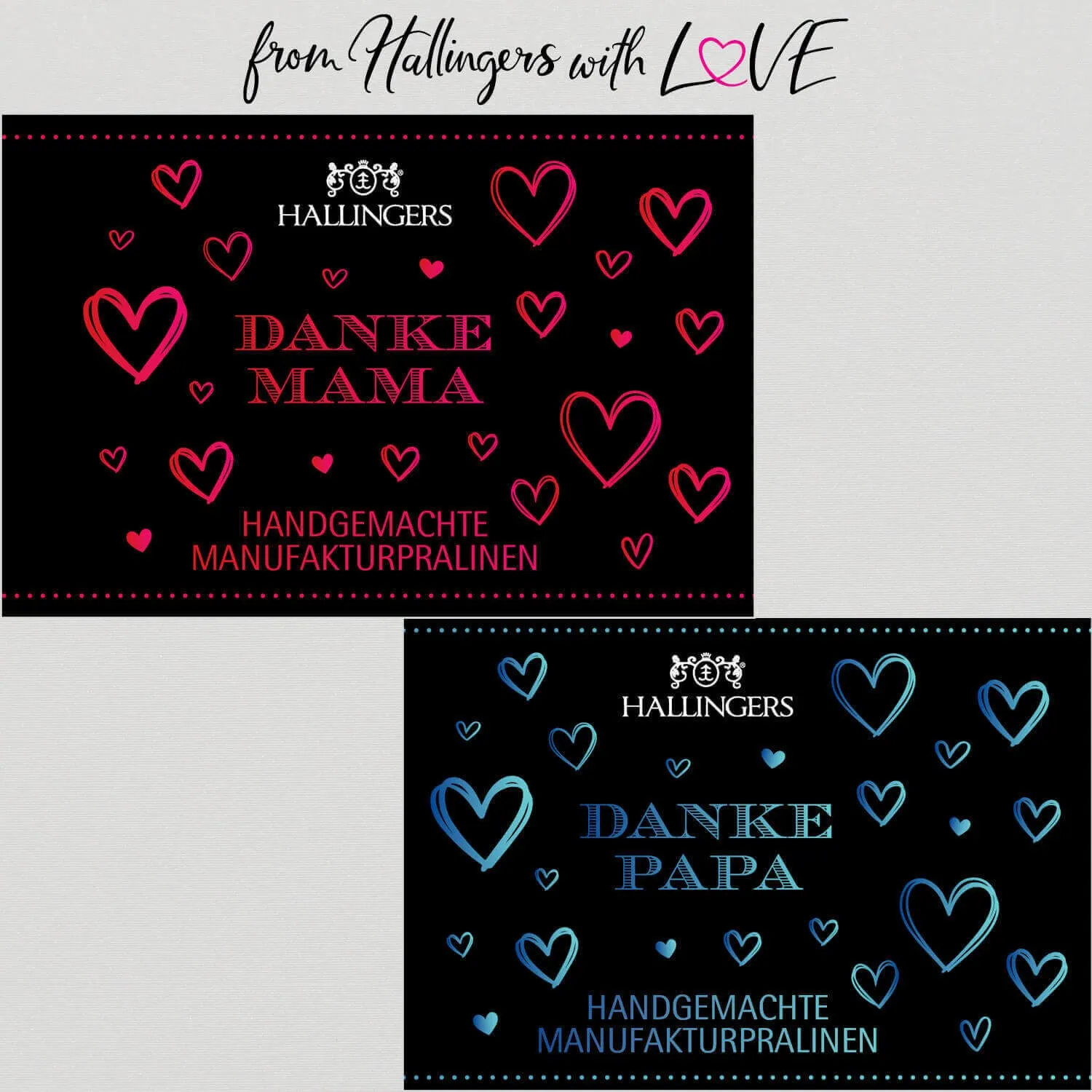 1x Danke Mama und 1x Danke Papa (Geschenkkorb)