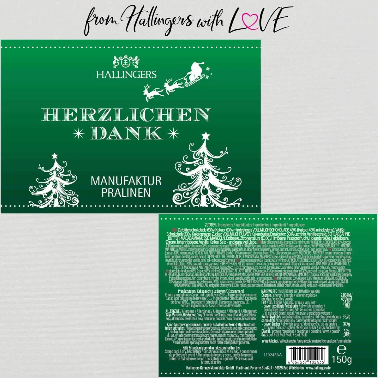 Herzlichen Dank Christmas (Pralinen Mix, ohne Alkohol)