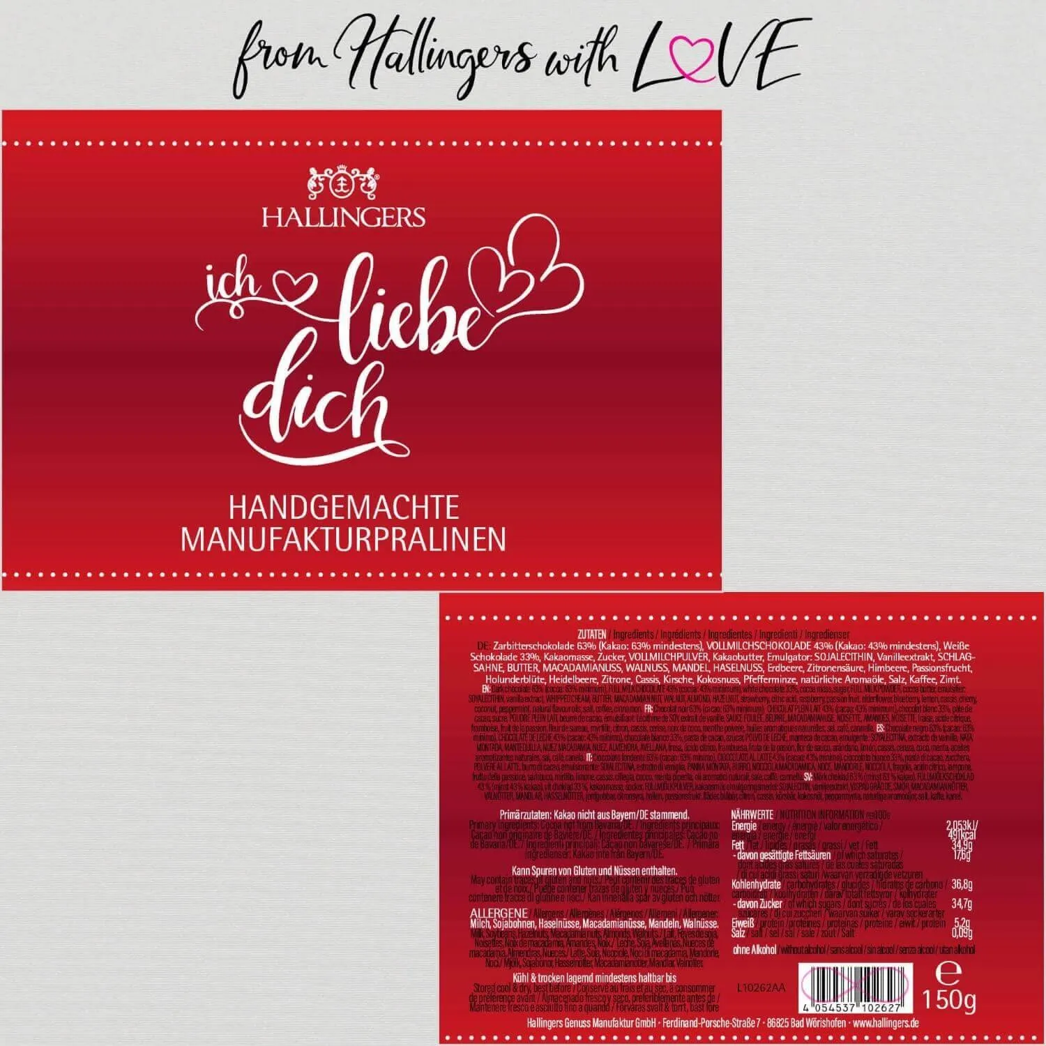 Ich liebe Dich (Pralinen Mix, ohne Alkohol)