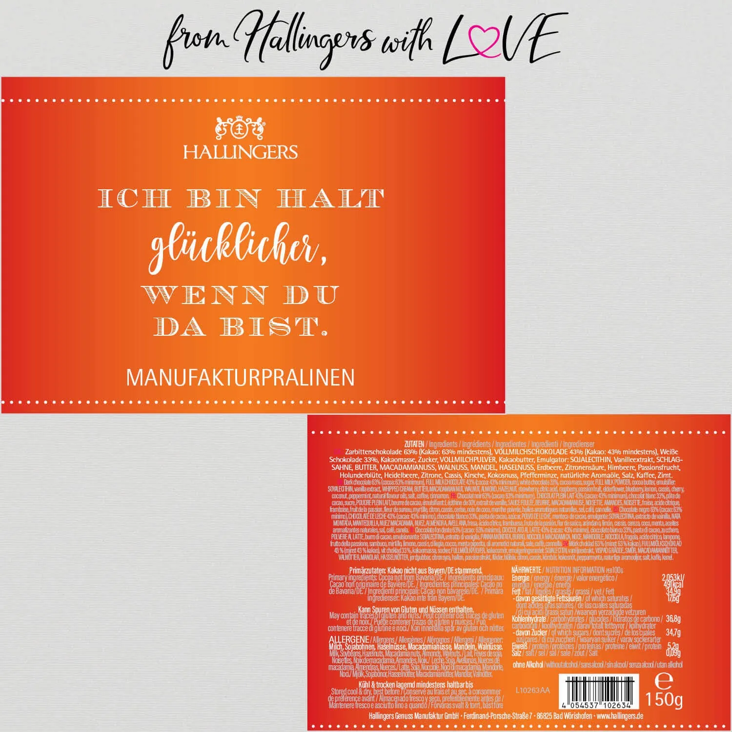 Ich bin halt glücklicher wenn Du da bist (Pralinen Mix, ohne Alkohol)