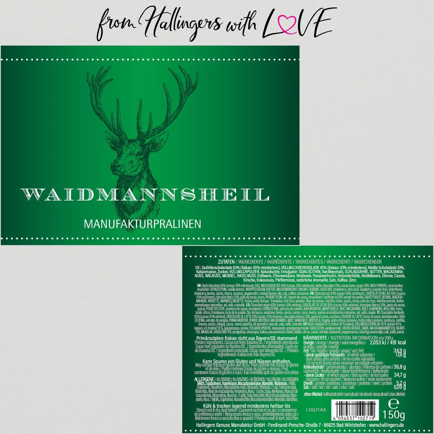 Waidmannsheil (Pralinen Mix, ohne Alkohol)