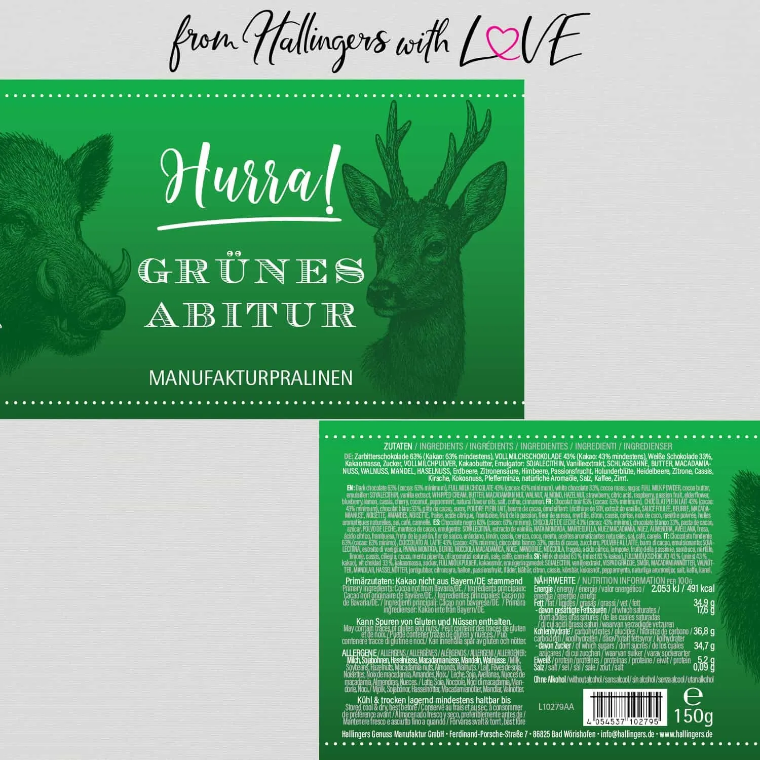 Hurra! Grünes Abitur (Pralinen Mix, ohne Alkohol)