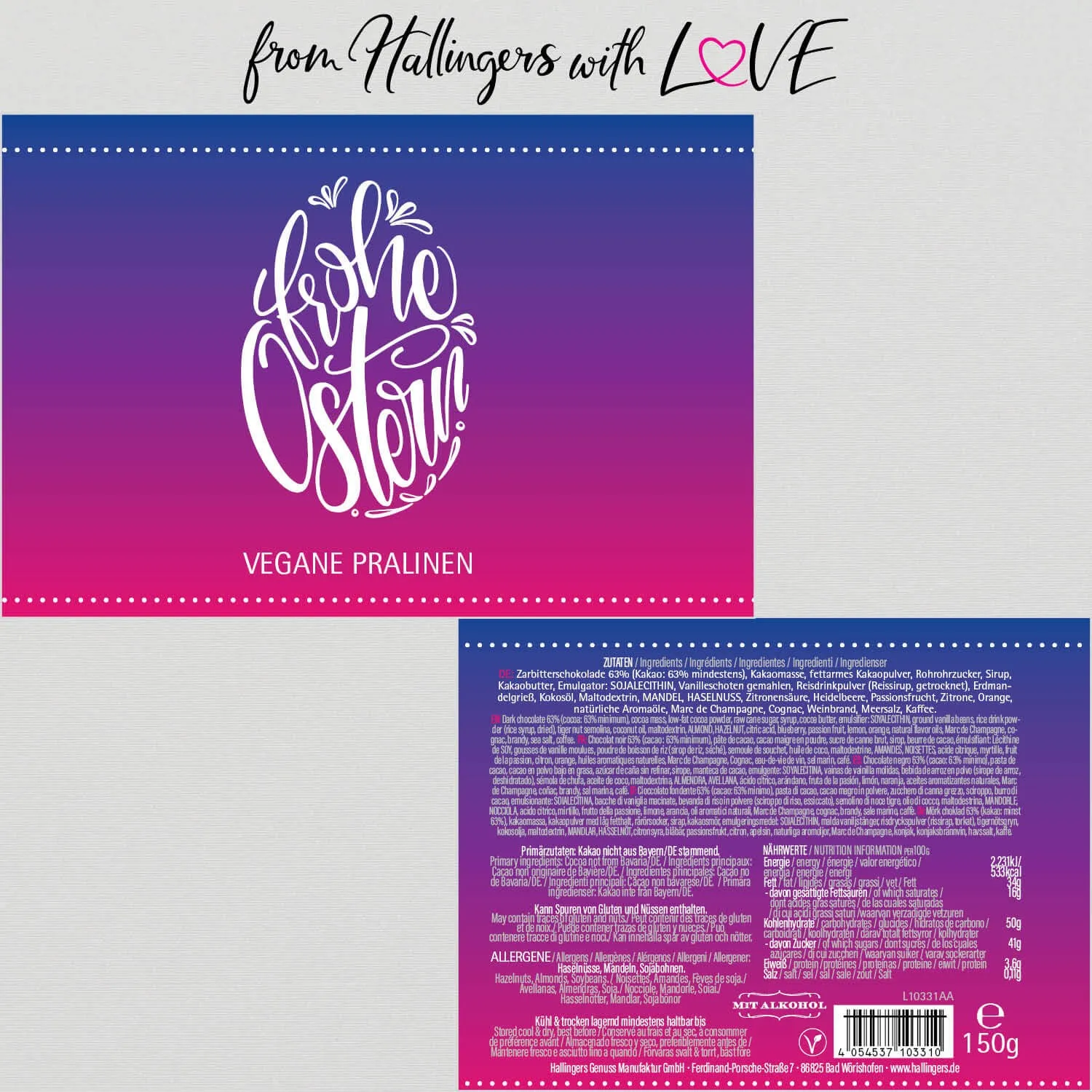 Frohe Ostern (Pralinen-Mix, vegan)