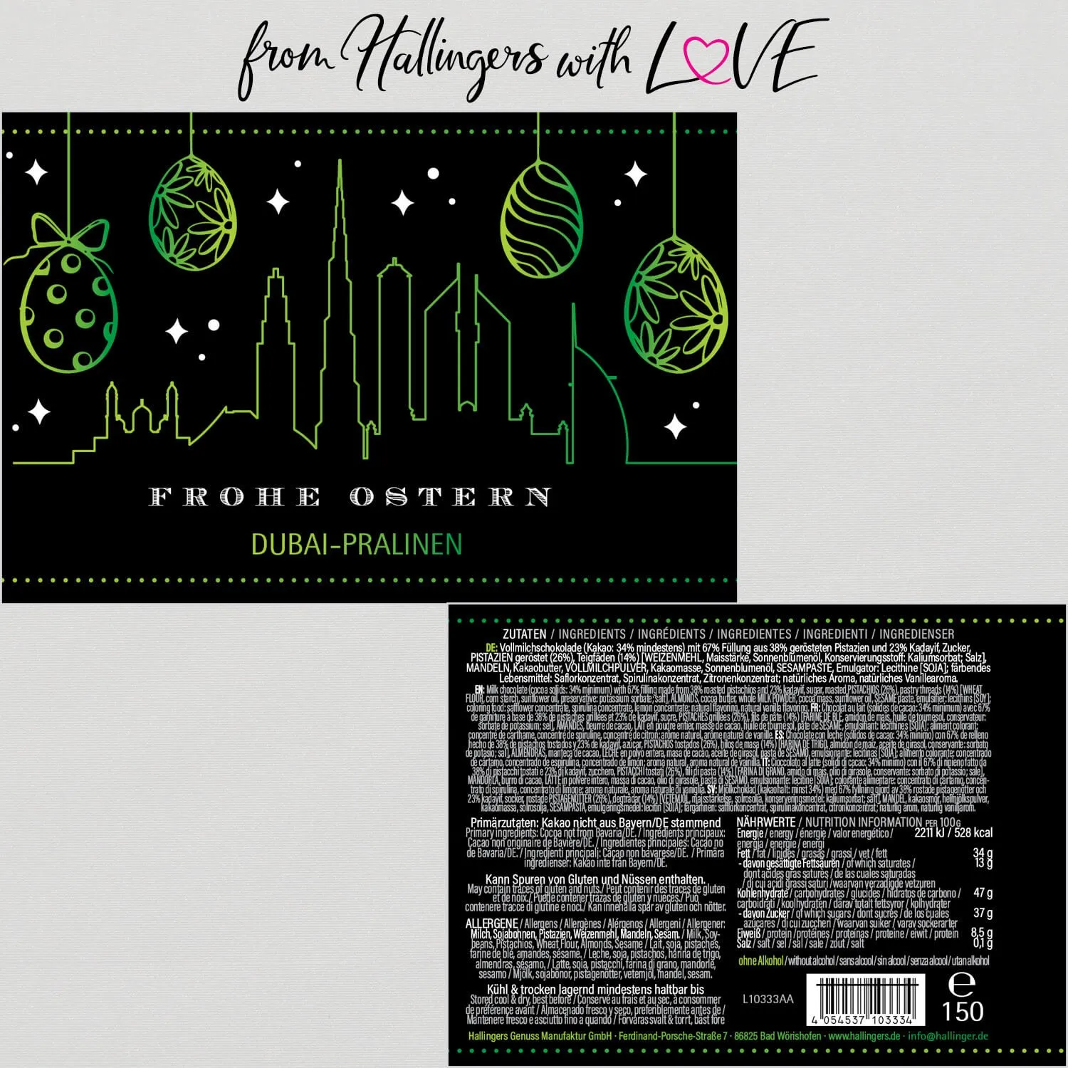 Dubai Pralinen Frohe Ostern (Dubai-Style-Pralinen)