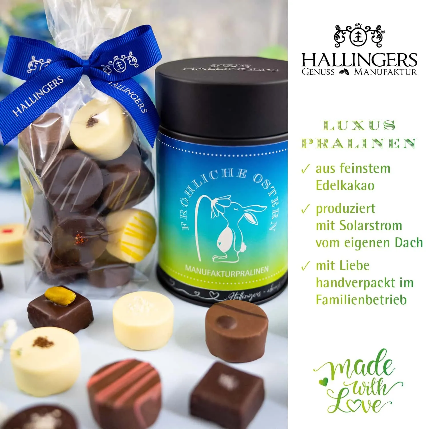 HANDWERK STATT MASSENWARE - Edition \Fröhliche Ostern\: Vergiss billig produzierte Standard-Pralinen mit schöner Verpackung - entscheidend ist nicht nur der erste Eindruck, sondern der Geschmack, der noch lange in Erinnerung bleibt