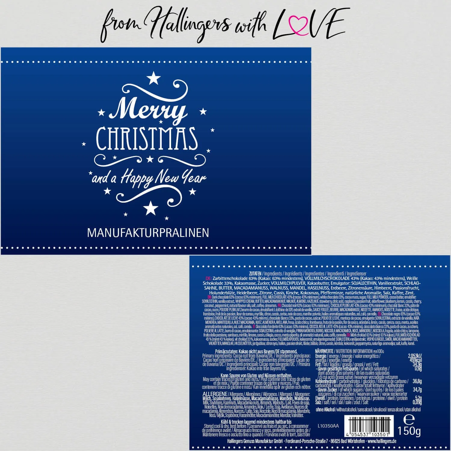 Merry Christmas & A Happy New Year (Pralinen Mix, ohne Alkohol)