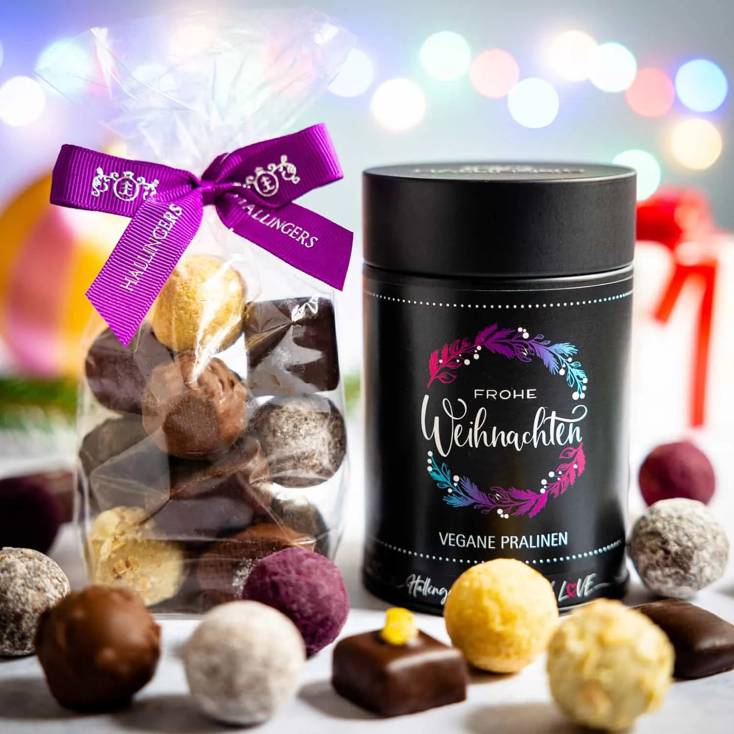 Unsere Manufakturpralinen sind ideal als Weihnachtsgeschenk, Gruß oder Mitbringsel für die Festtage - über diesen himmlischen Genuss freut sich jeder!