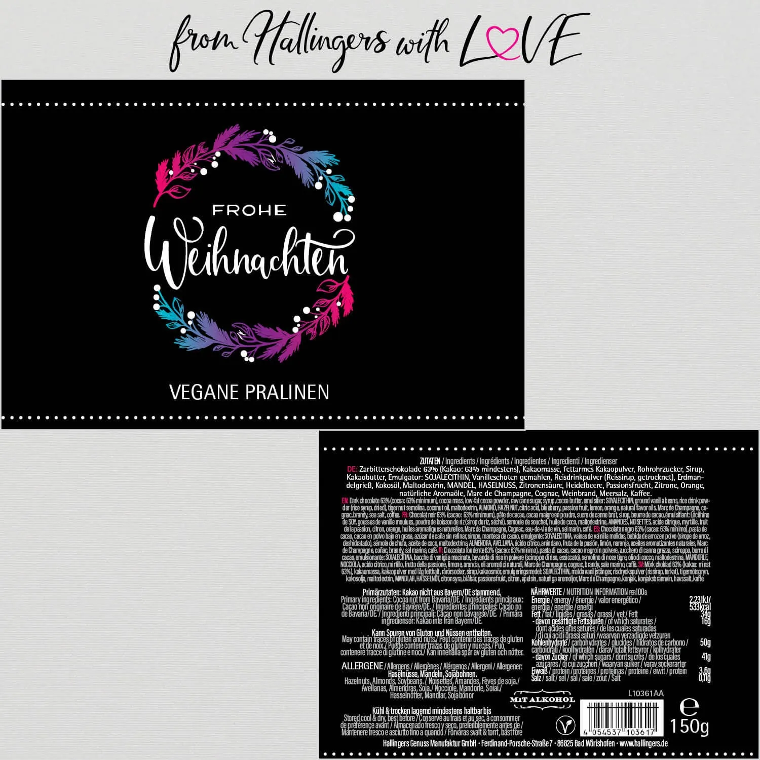 Frohe Weihnachten (Pralinen-Mix, vegan)