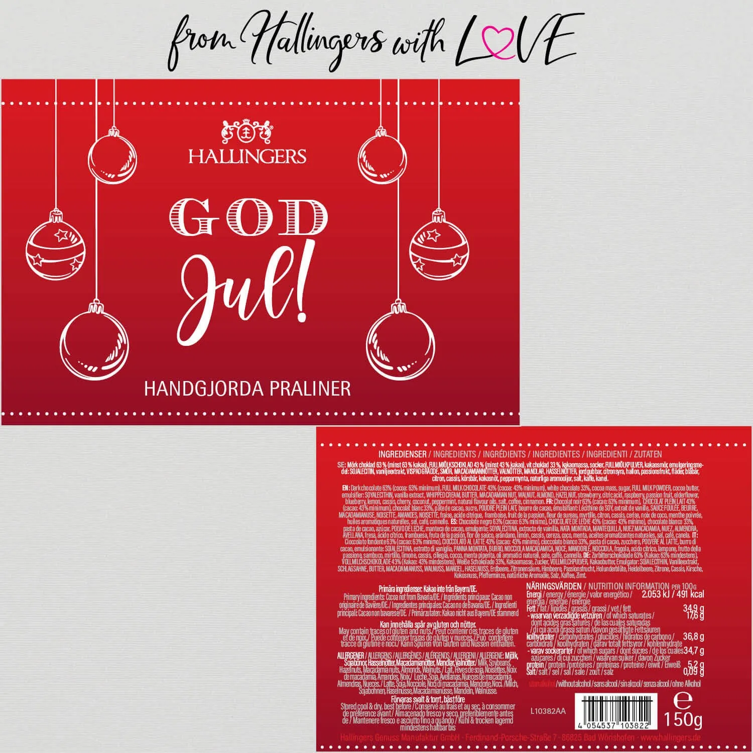 God Jul, red - Svenska (Pralinen Mix, ohne Alkohol)