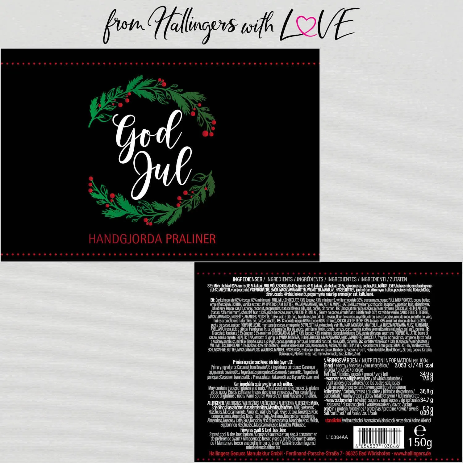 God Jul, Kranz - Svenska (Pralinen Mix, ohne Alkohol)