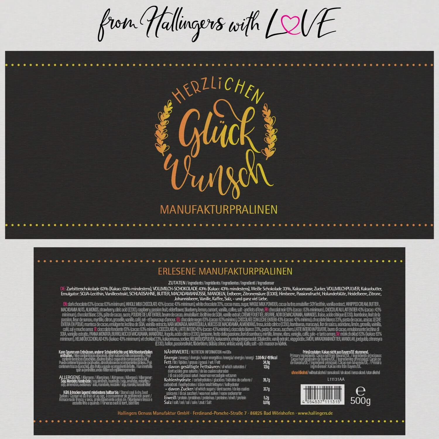 Herzlichen Glückwunsch XXL (Pralinen Mix, ohne Alkohol)