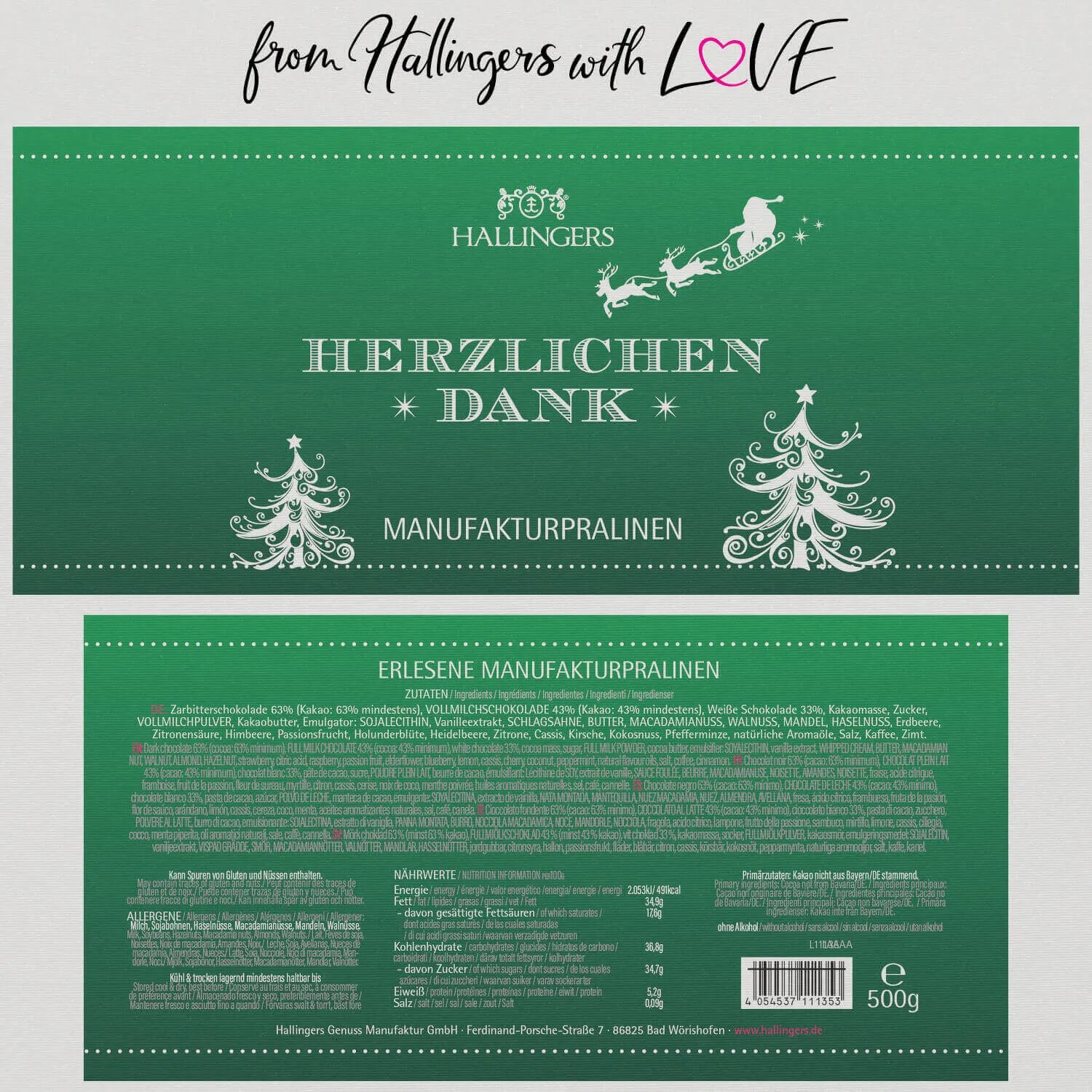 Herzlichen Dank - Christmas XXL (Pralinen Mix, ohne Alkohol)