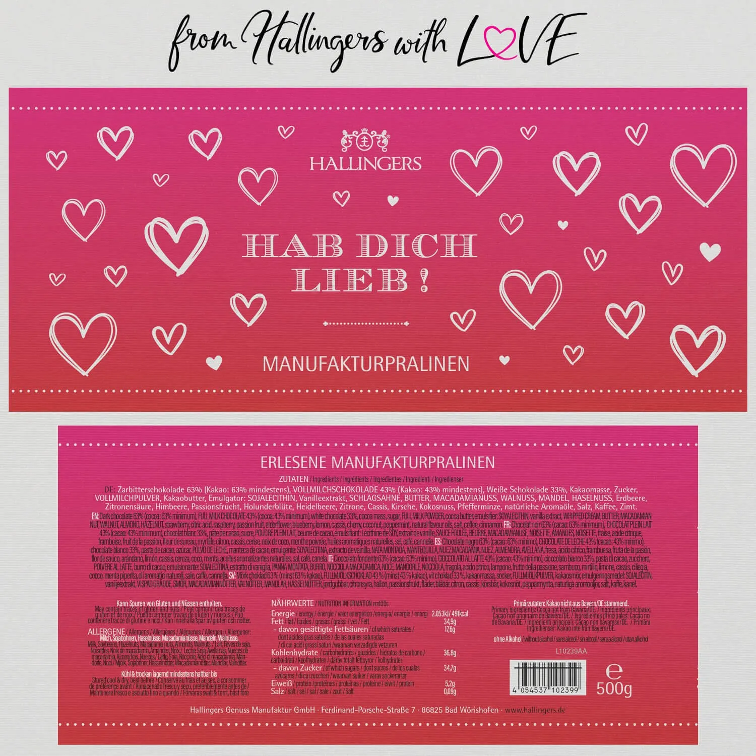 Hab Dich lieb XXL (Pralinen Mix, ohne Alkohol)