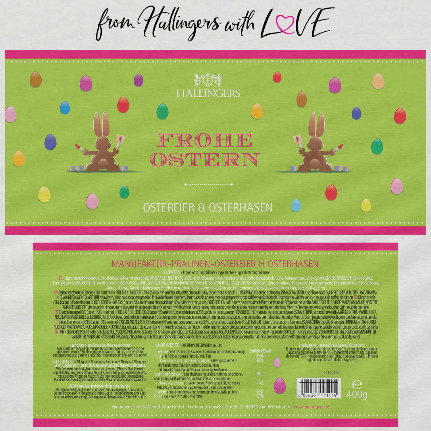 Frohe Ostern Hasenwerkstatt XXL (Pralinen-Ostereier-Mix)