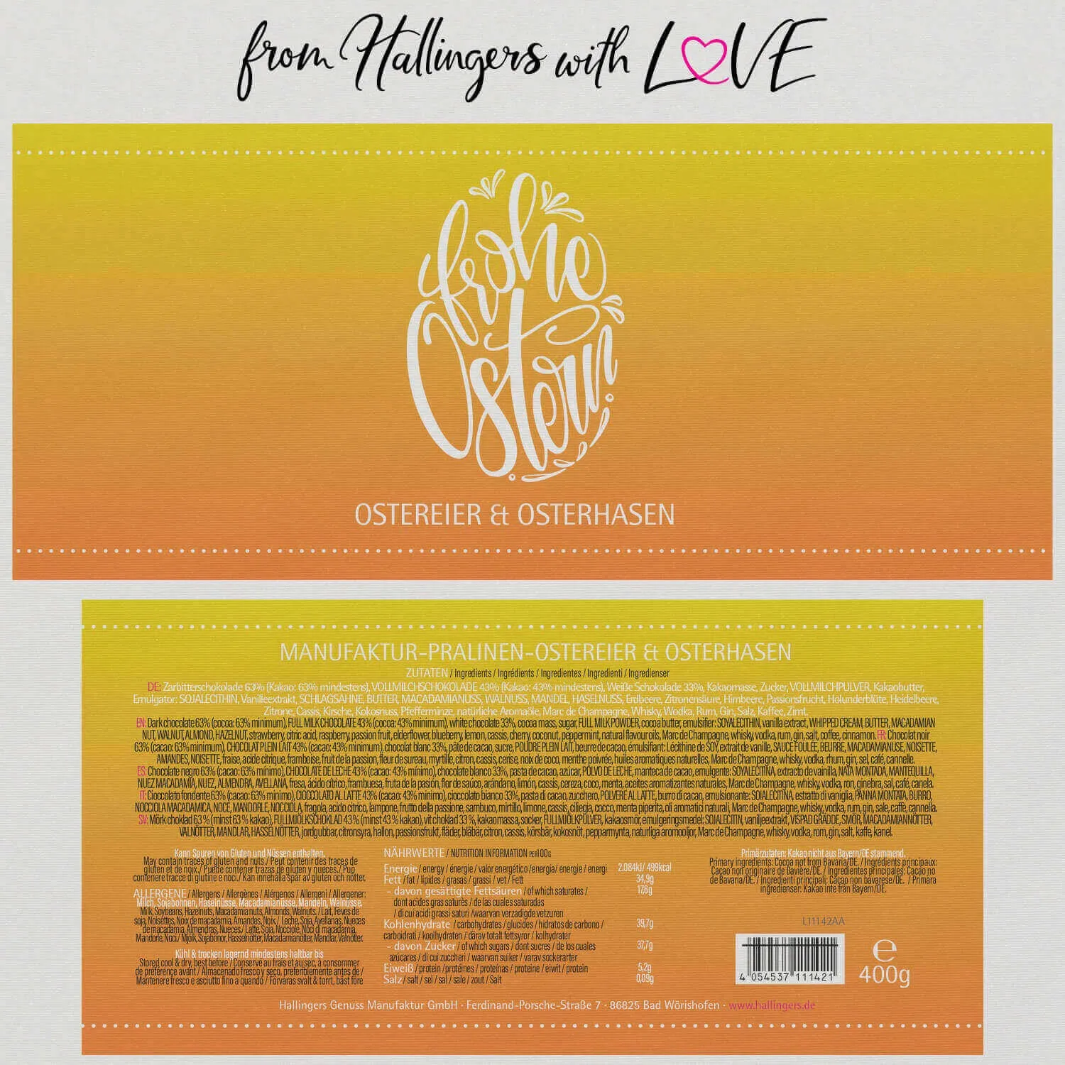 Frohe Ostern Osterei XXL (Pralinen-Ostereier-Mix)