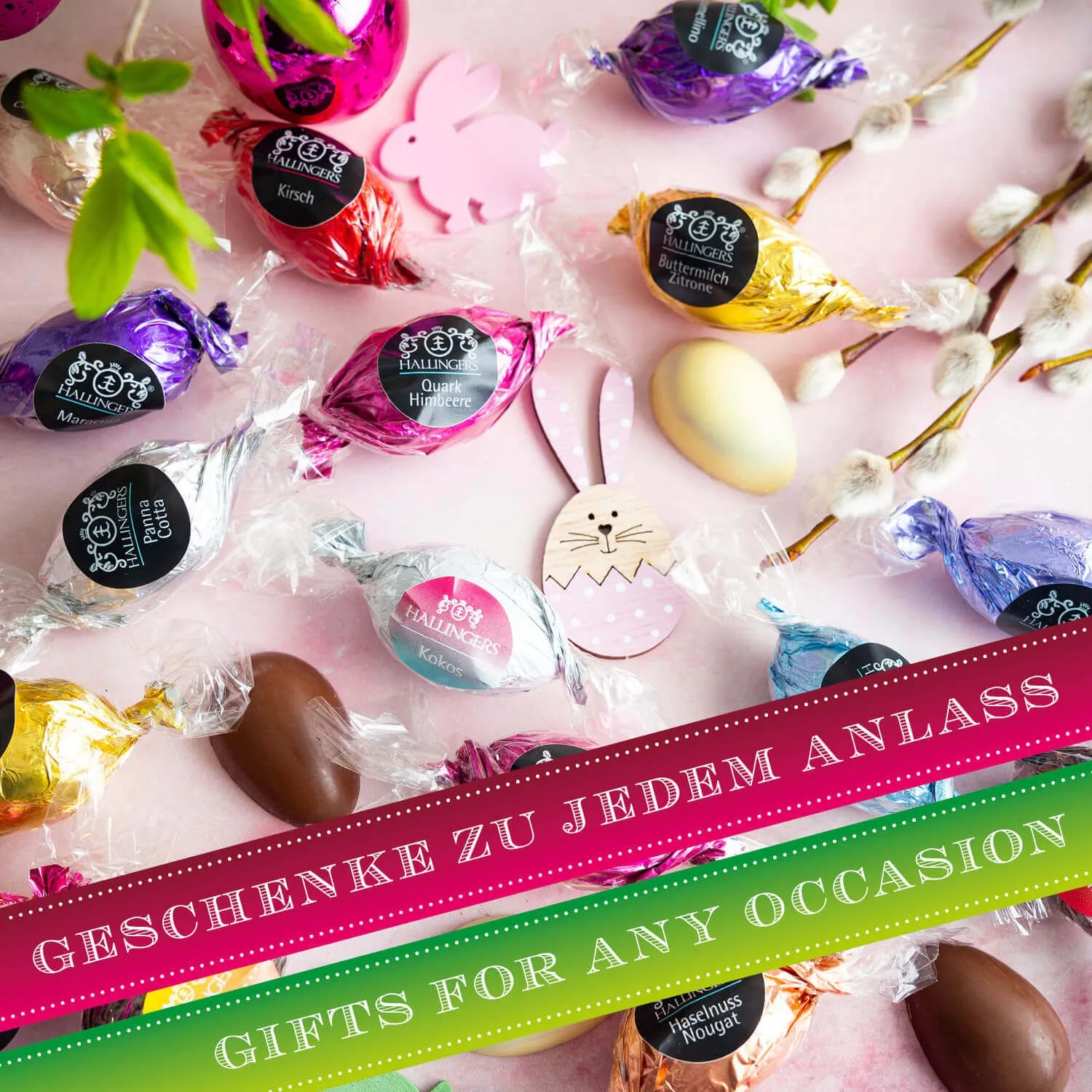 Dieses edle, bunt gefüllte Naschdose darf bei keiner Eiersuche fehlen! Hast du schon ein gutes Versteck?