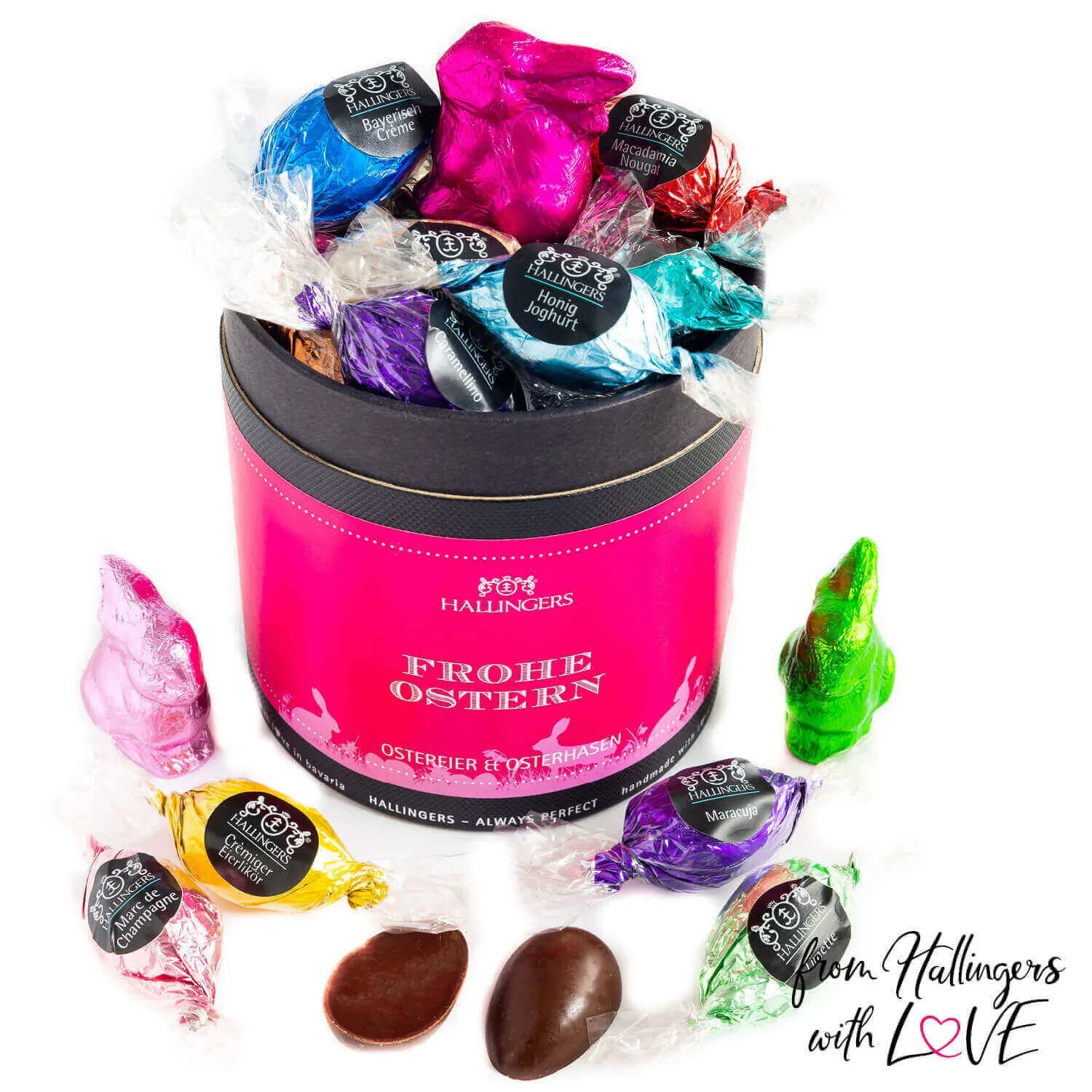 Frohe Ostern XXL - pink (Pralinen-Ostereier-Mix)
