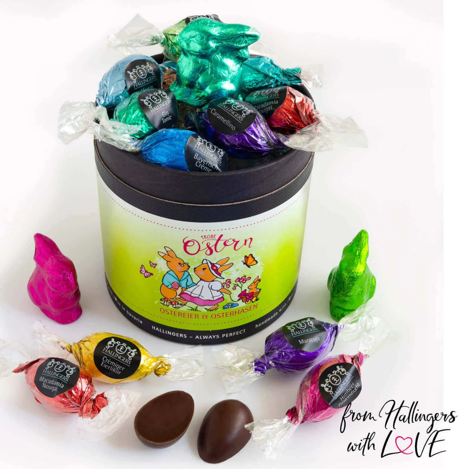 Frohe Ostern Hasenfamilie XXL (Pralinen-Ostereier-Mix)