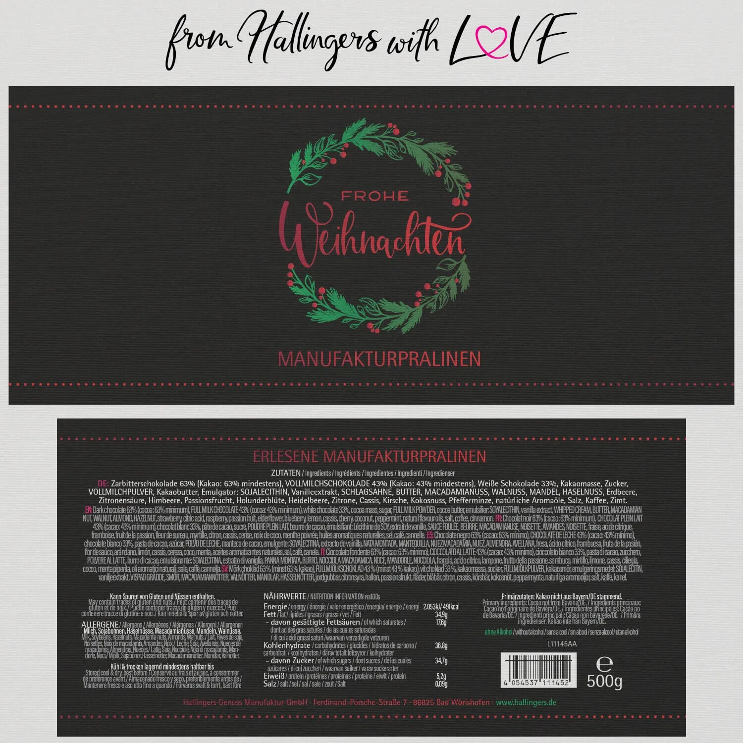 Frohe Weihnachten XXL (Pralinen Mix, ohne Alkohol)