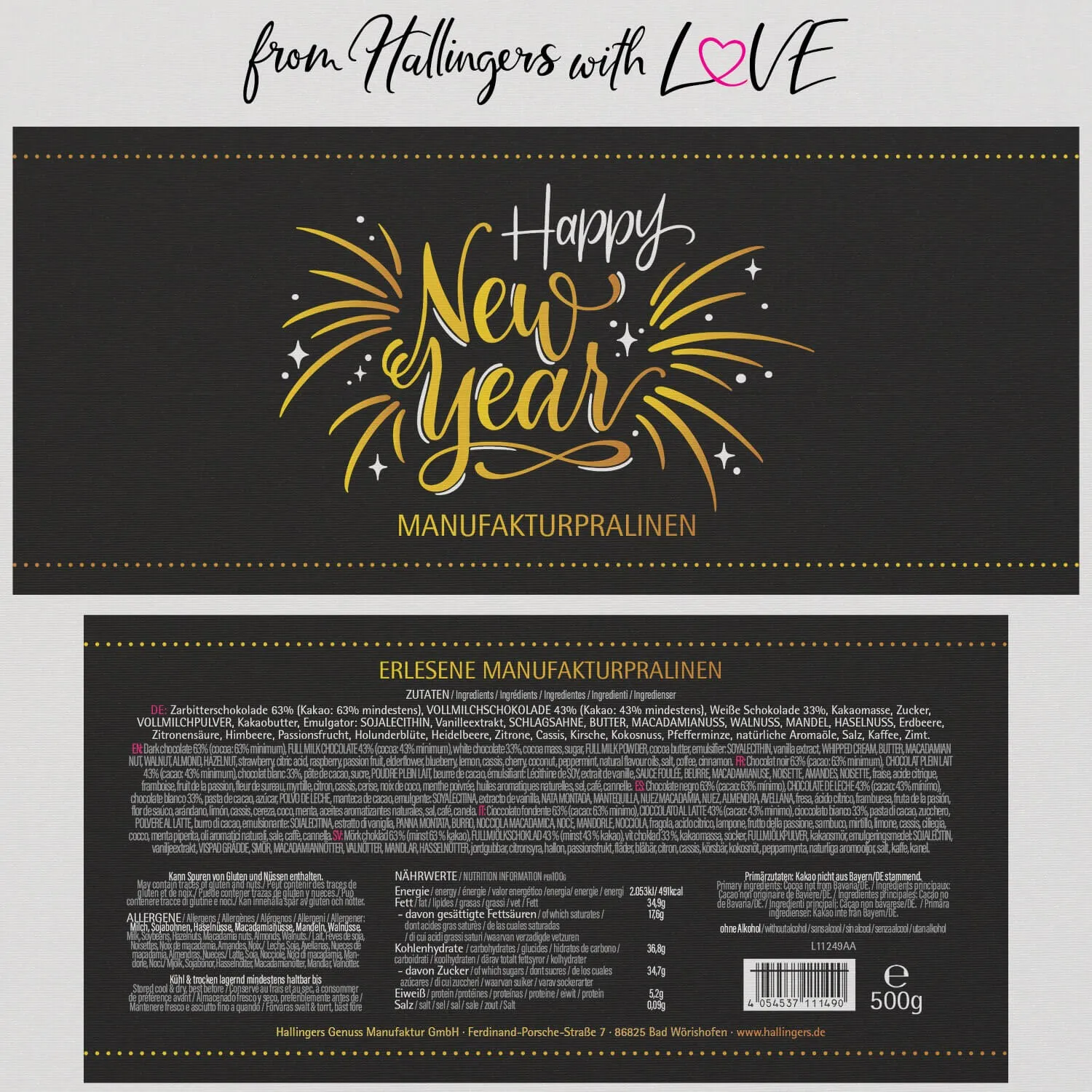 Happy New Year XXL (Pralinen Mix, ohne Alkohol)