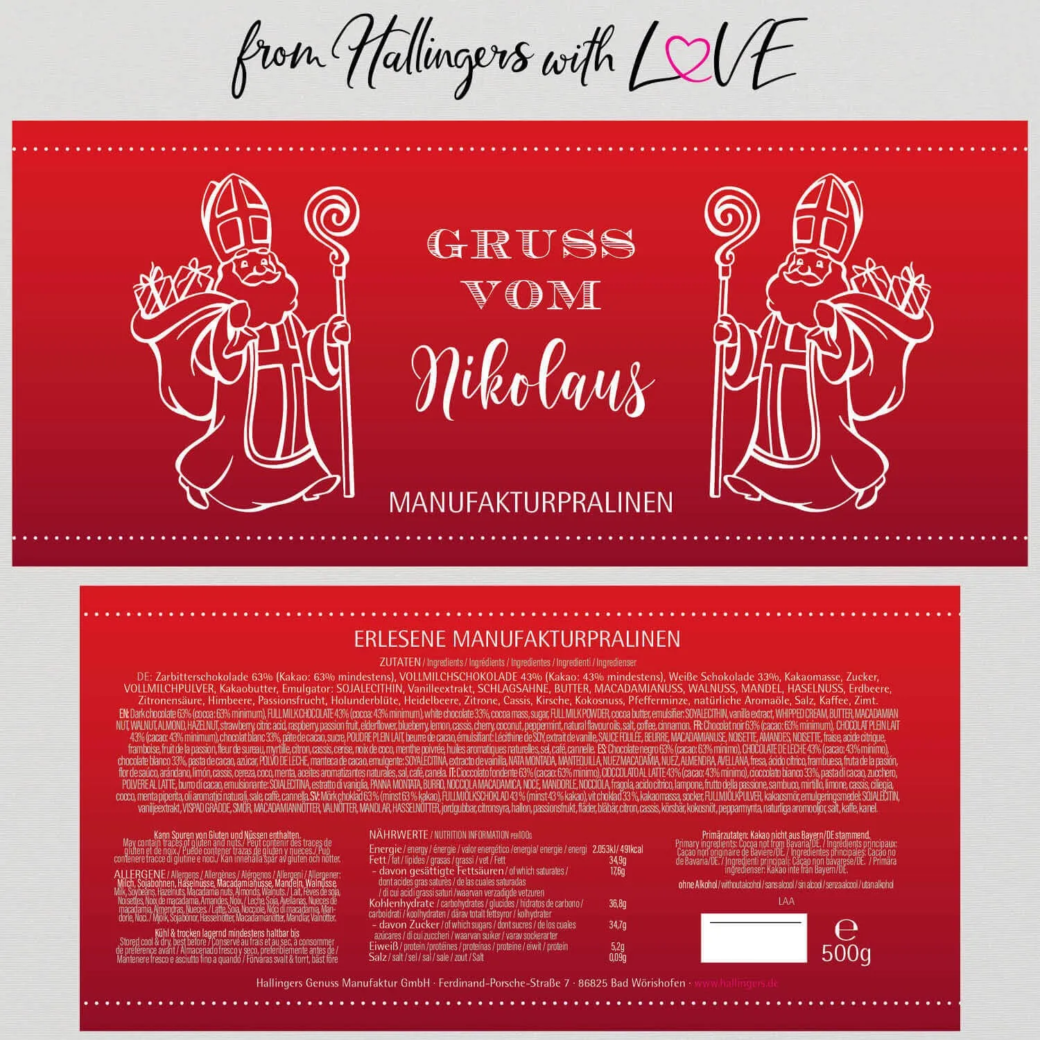 Gruß vom Nikolaus XXL (Pralinen Mix, ohne Alkohol)